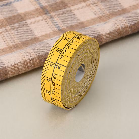 Cinta de regla de medición de sastre de costura de doble cara de calidad alemana plana suave